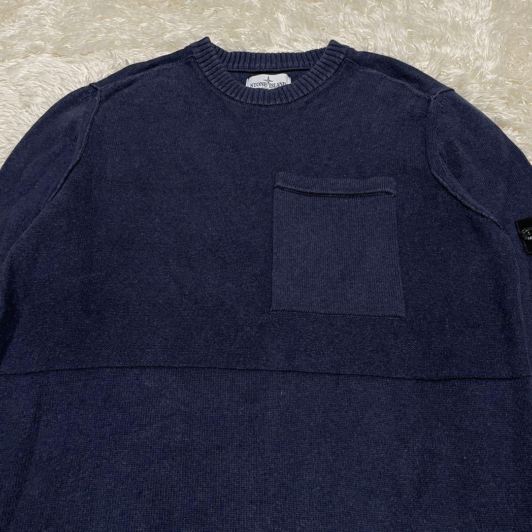 STONE  クルーネック ニットセーター ネイビー　Sサイズ
