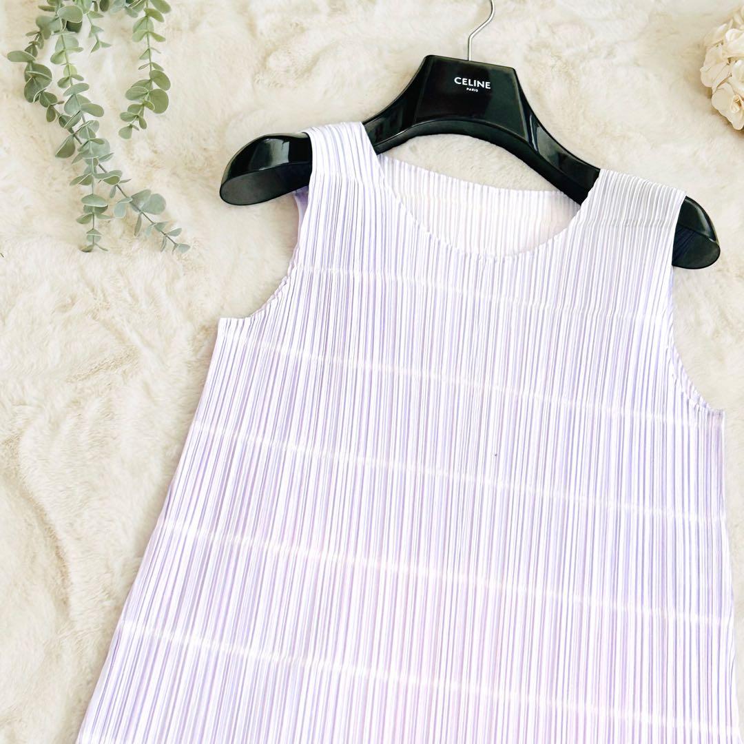 未使用❤️近年✨プリーツプリーズ ノースリーブ チュニック パープル春色