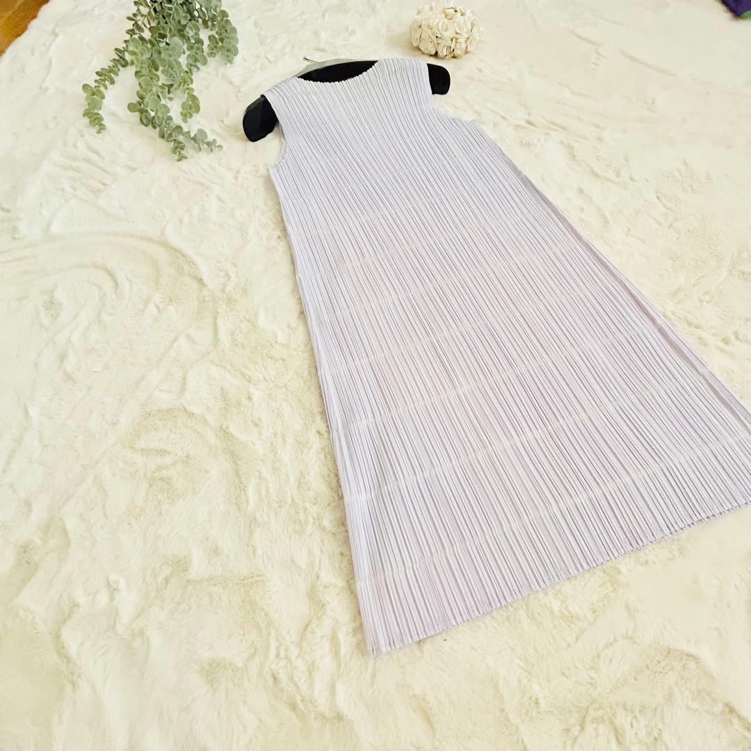 未使用❤️近年✨プリーツプリーズ ノースリーブ チュニック パープル春色