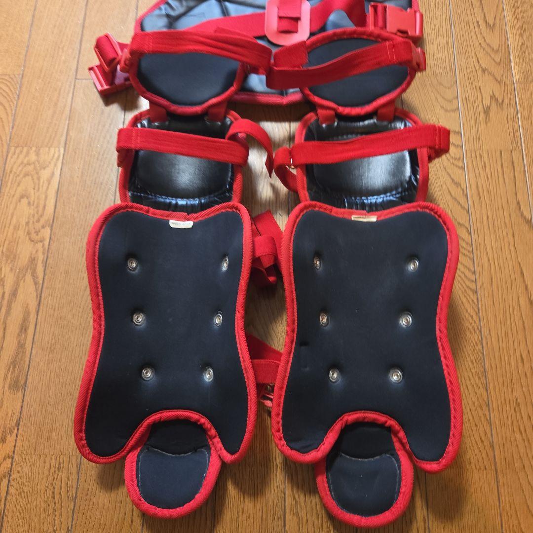 久保田スラッガー 軟式 少年用 キャッチャー防具 ブラックシルバーレッド