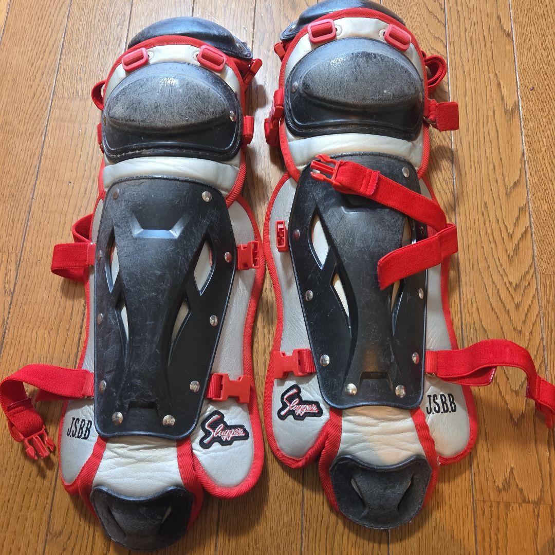 久保田スラッガー 軟式 少年用 キャッチャー防具 ブラックシルバーレッド