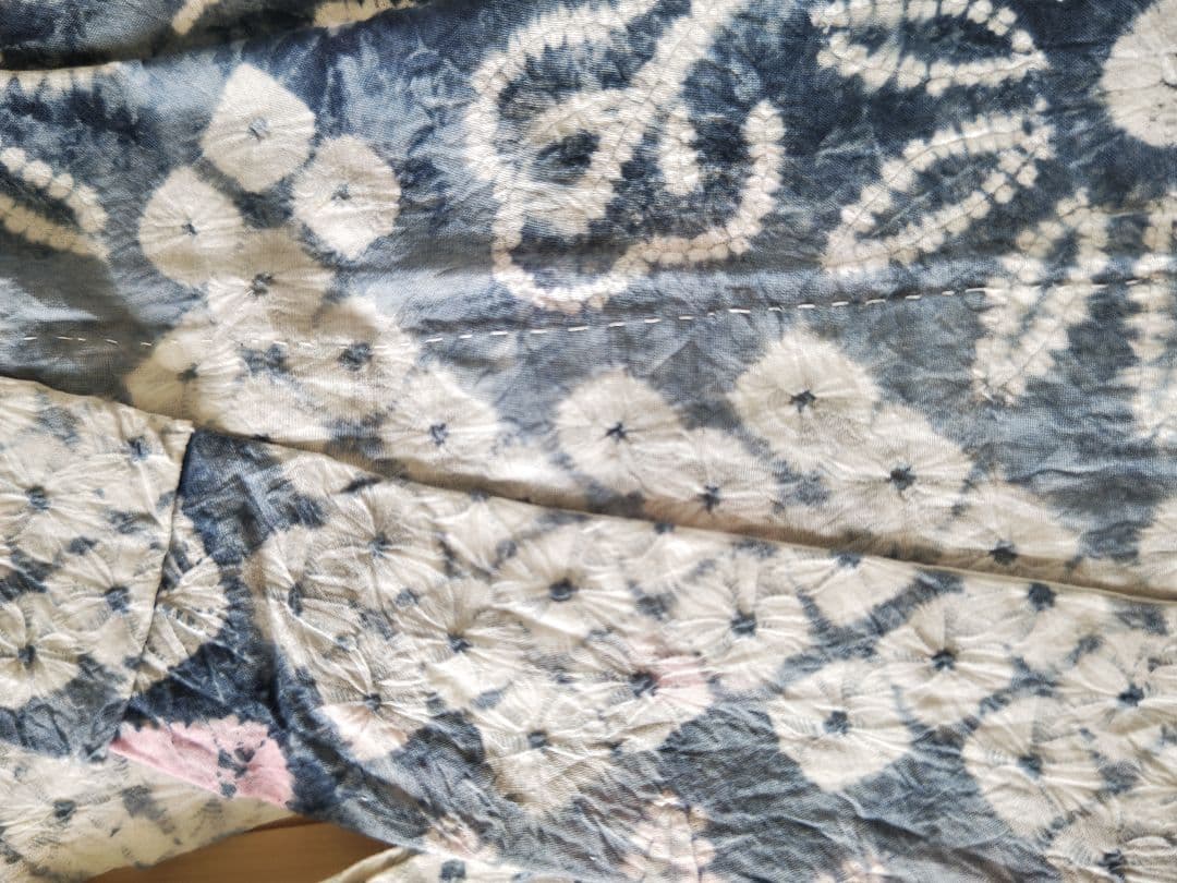 有松絞り　浴衣　可愛い絞りの花柄