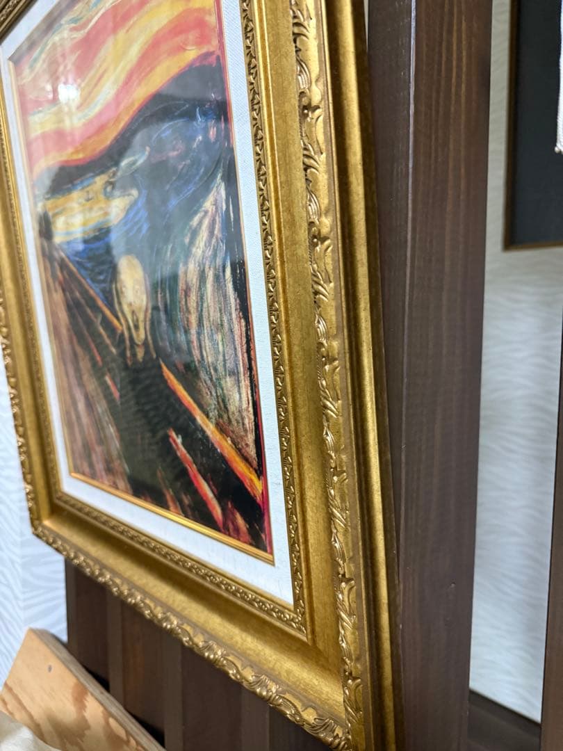 絵画 ムンクの叫び　世界の名画 エドヴァルド・ムンク 額入り アート 6号