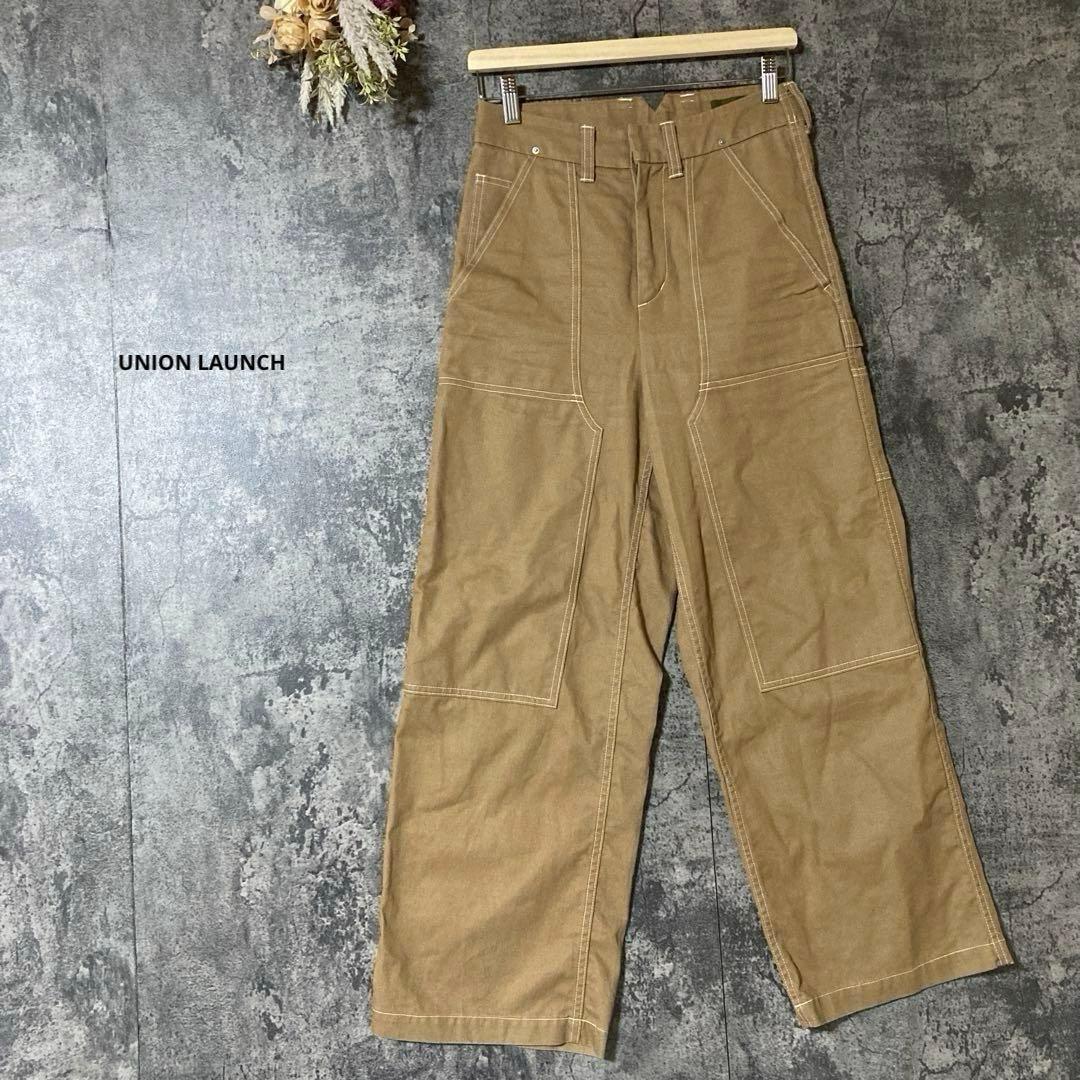 ユニオンランチ　リネンブレンド　ワイドペインターパンツ　ベージュ　レディースXS