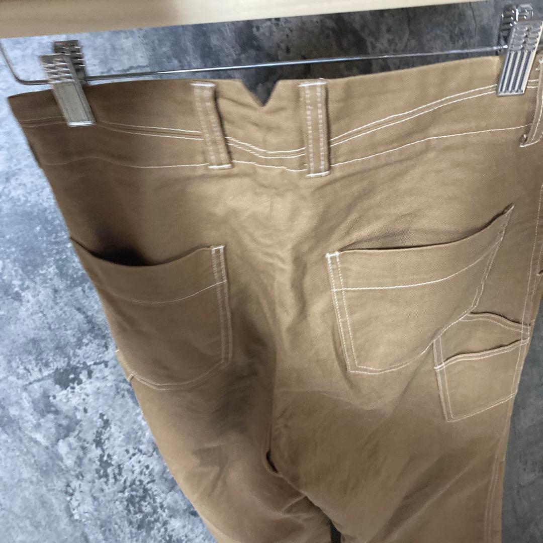 ユニオンランチ　リネンブレンド　ワイドペインターパンツ　ベージュ　レディースXS