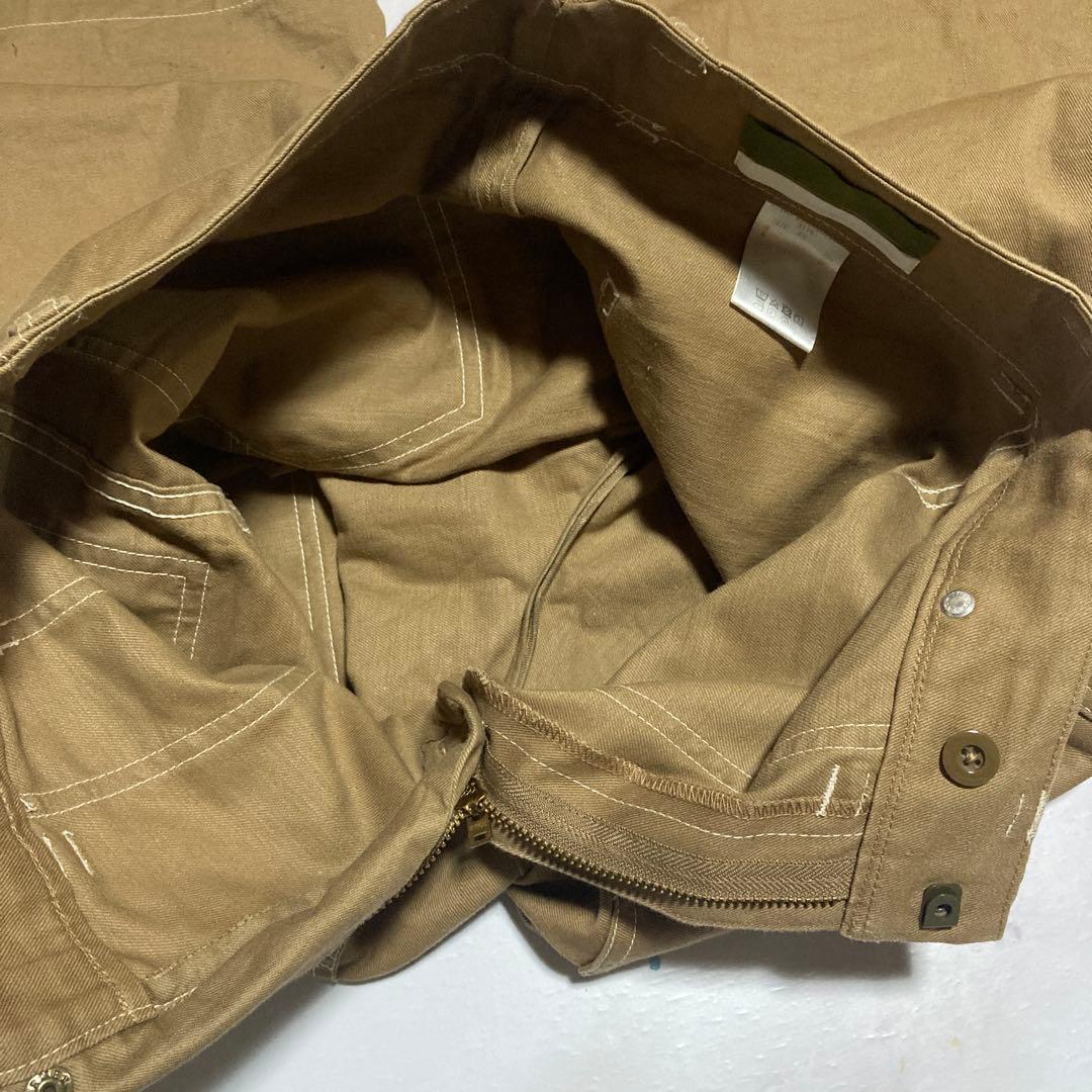 ユニオンランチ　リネンブレンド　ワイドペインターパンツ　ベージュ　レディースXS