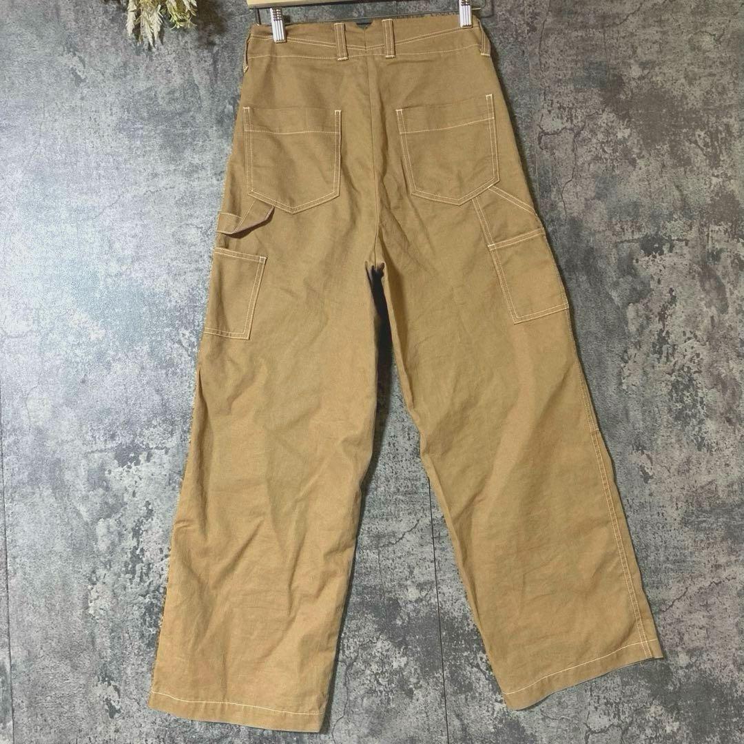 ユニオンランチ　リネンブレンド　ワイドペインターパンツ　ベージュ　レディースXS