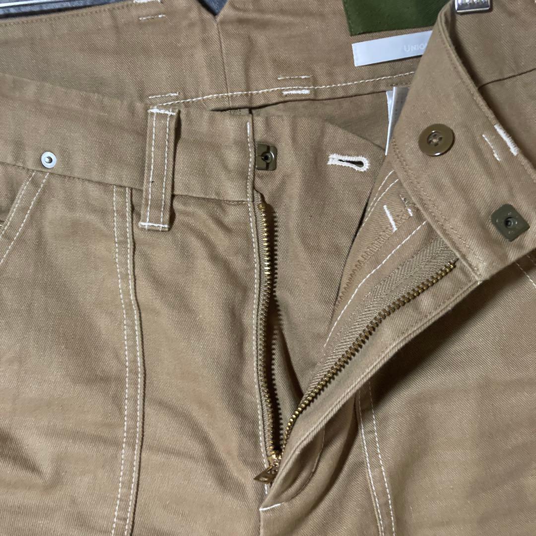 ユニオンランチ　リネンブレンド　ワイドペインターパンツ　ベージュ　レディースXS