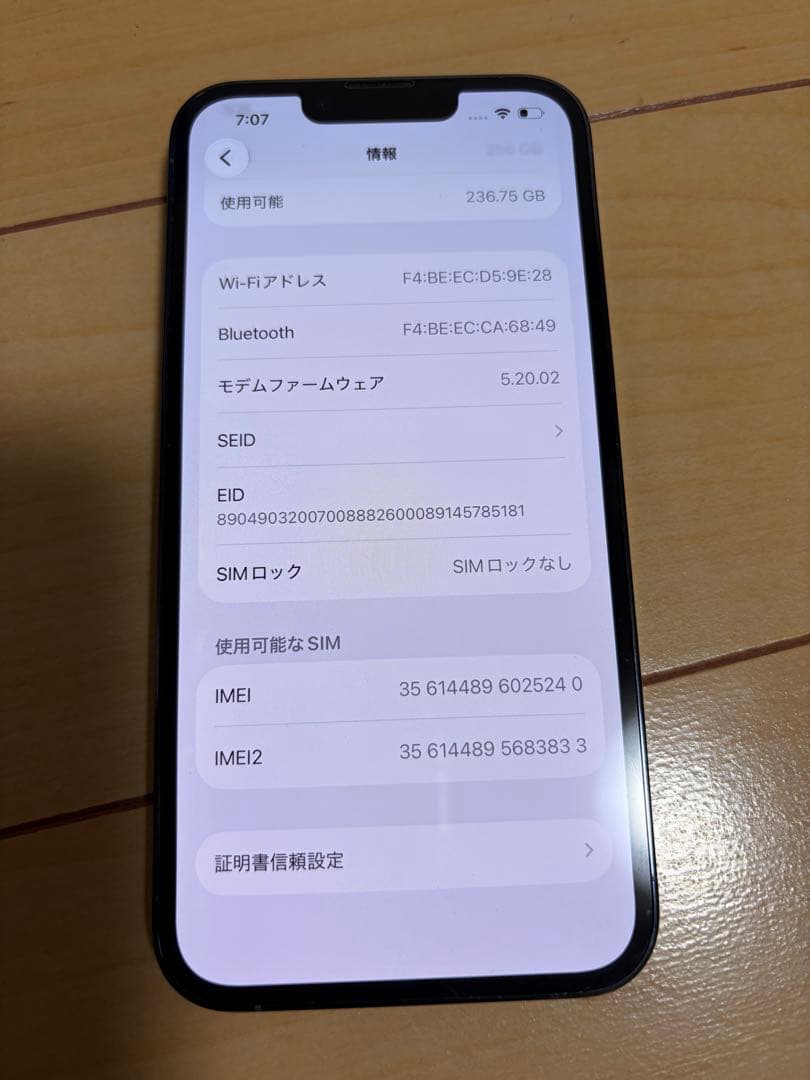 【美品】Apple iPhone 13 Pro 256GB シエラブルー