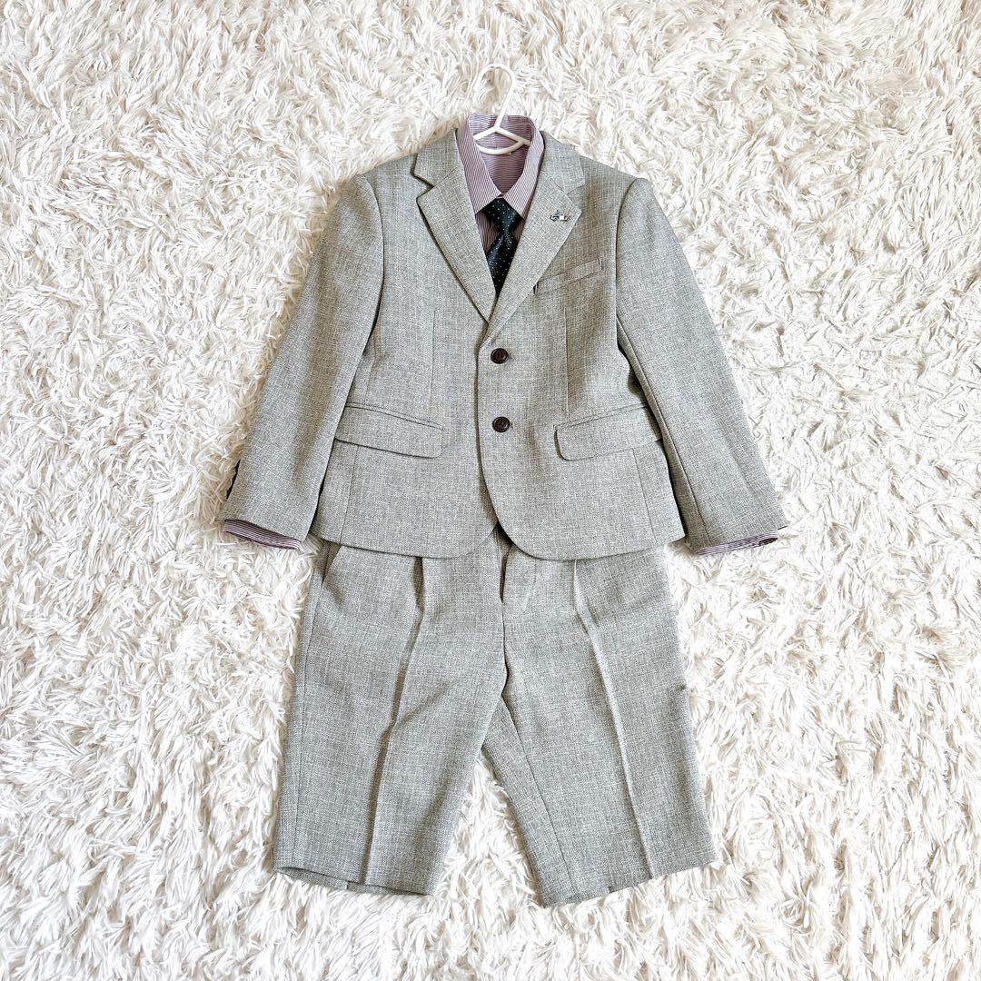 極美品⁂プティマイン⁂キッズフォーマルセットアップ5点　セレモニー　男の子120