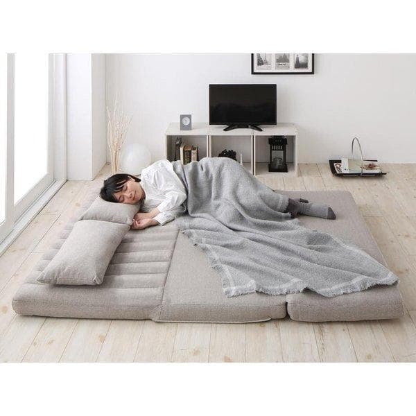 １点のみ　新品　３WAY　セミダブル　ソファベッド　２人掛け　２P　ブラウン