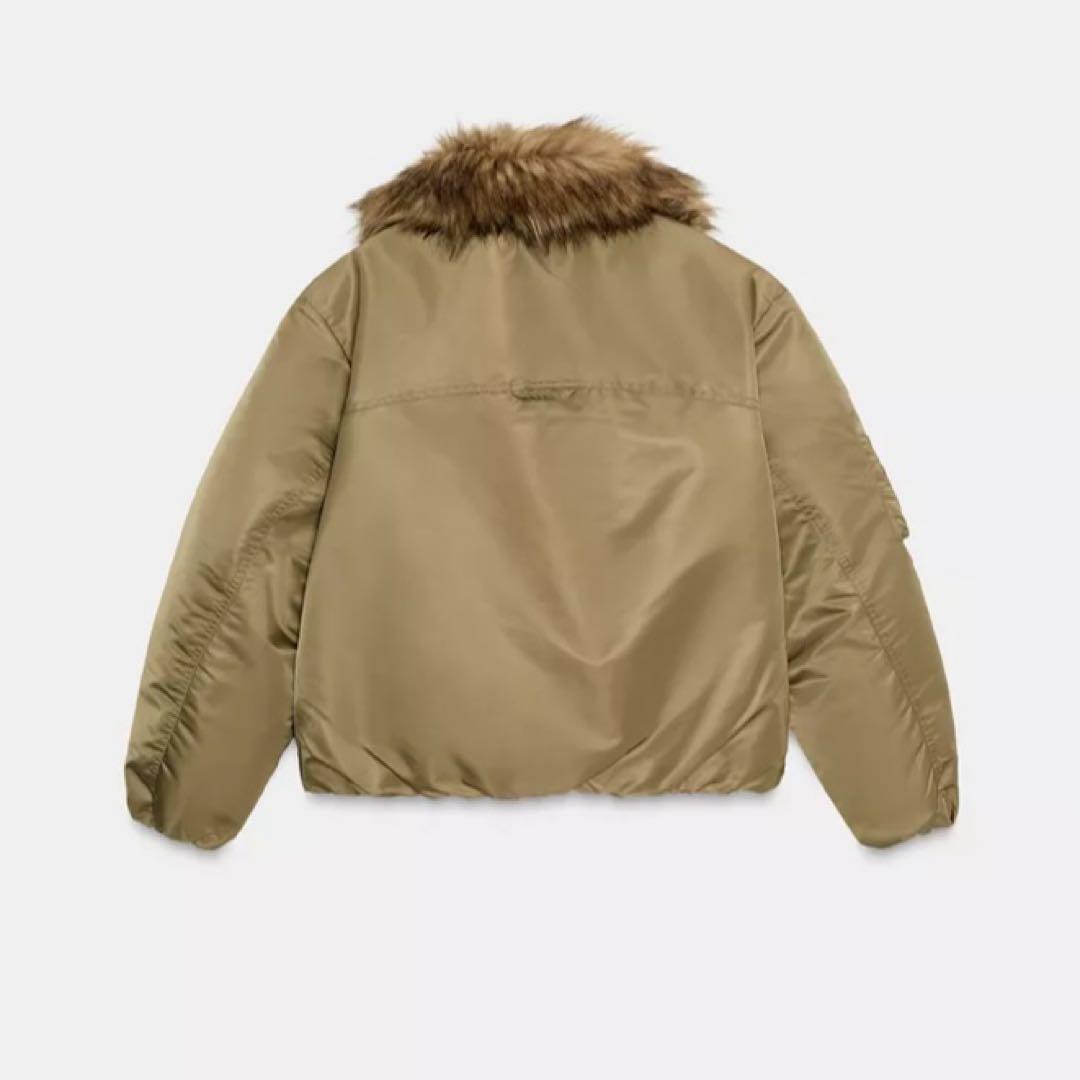 ZARA フェイクファー襟 ボンバージャケット ZW Sサイズ　新品