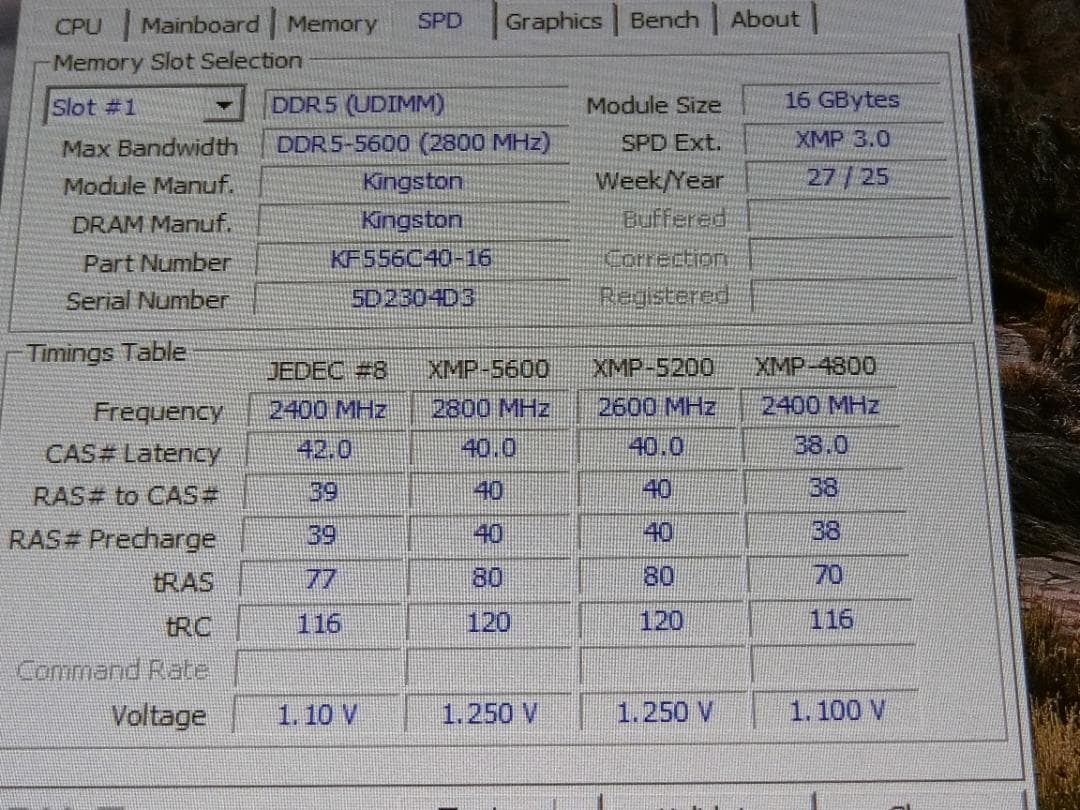 メモリー Kingston FURY Beast DDR5 5600mhz 16gb