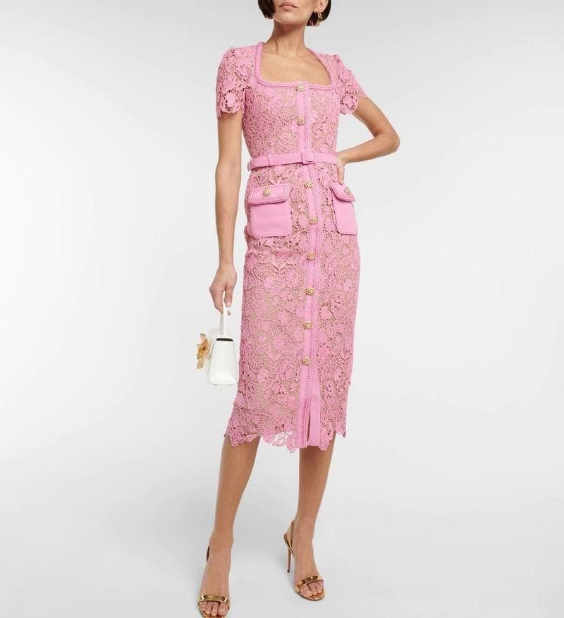 J*#様 セルフポートレイト ワンピース レース ピンク UK12 未使用 Gu