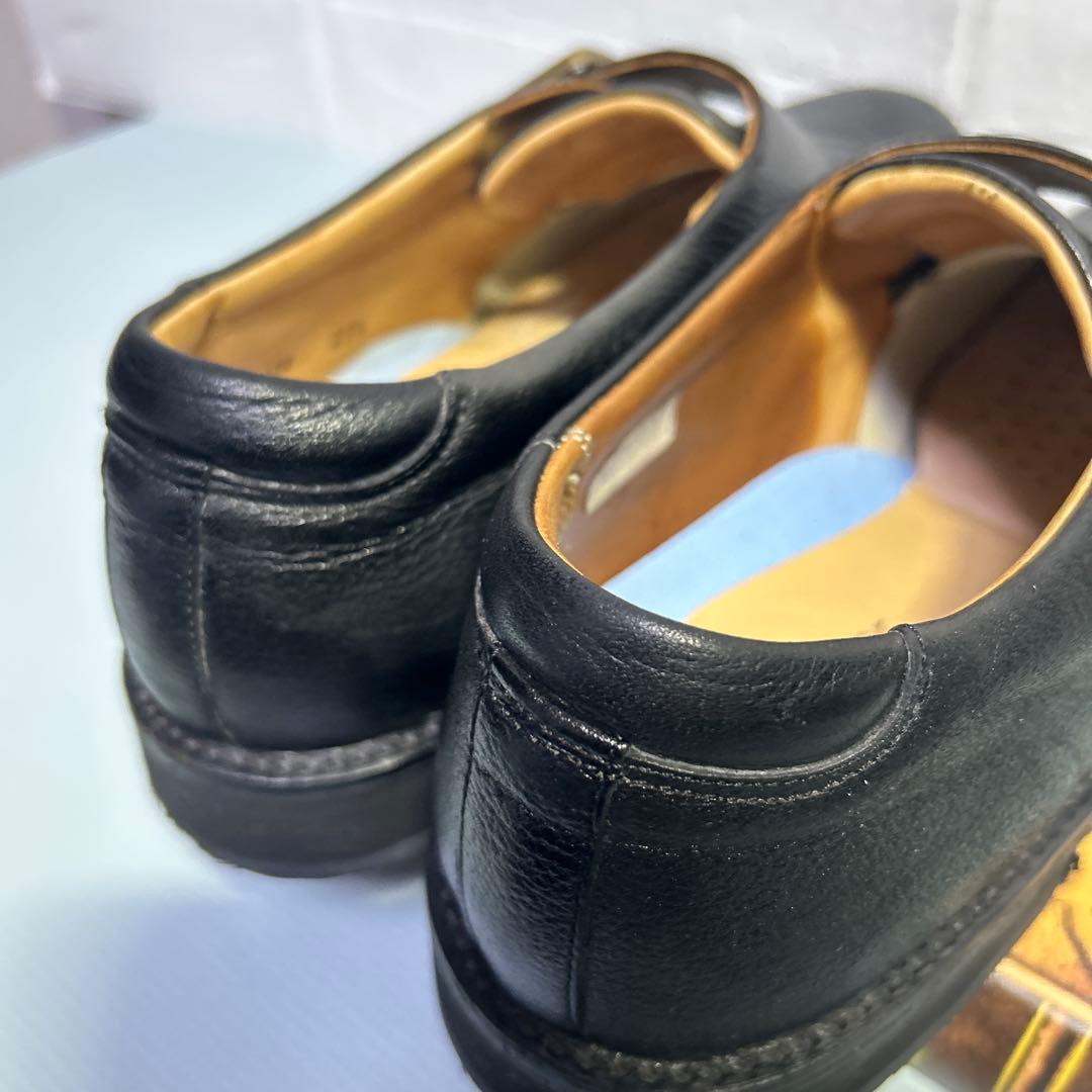 リーガルウォーカー　プレーントゥ　シボ加工　25.5 モンクストラップ　ブラック