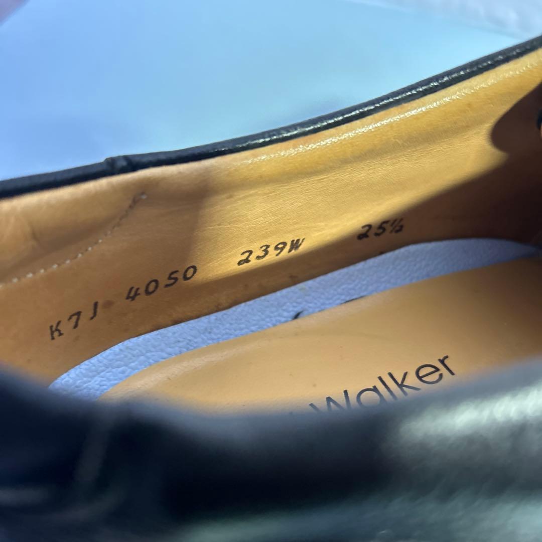 リーガルウォーカー　プレーントゥ　シボ加工　25.5 モンクストラップ　ブラック