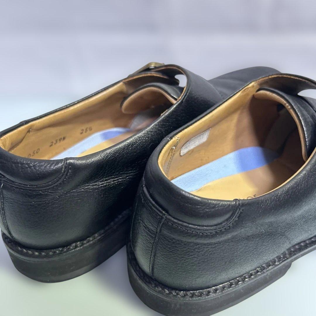 リーガルウォーカー　プレーントゥ　シボ加工　25.5 モンクストラップ　ブラック