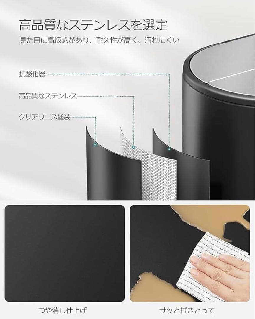 ゴミ箱 2分別 20L+30L 幅29cm 観音開き ペダル式 スリム ふた付き