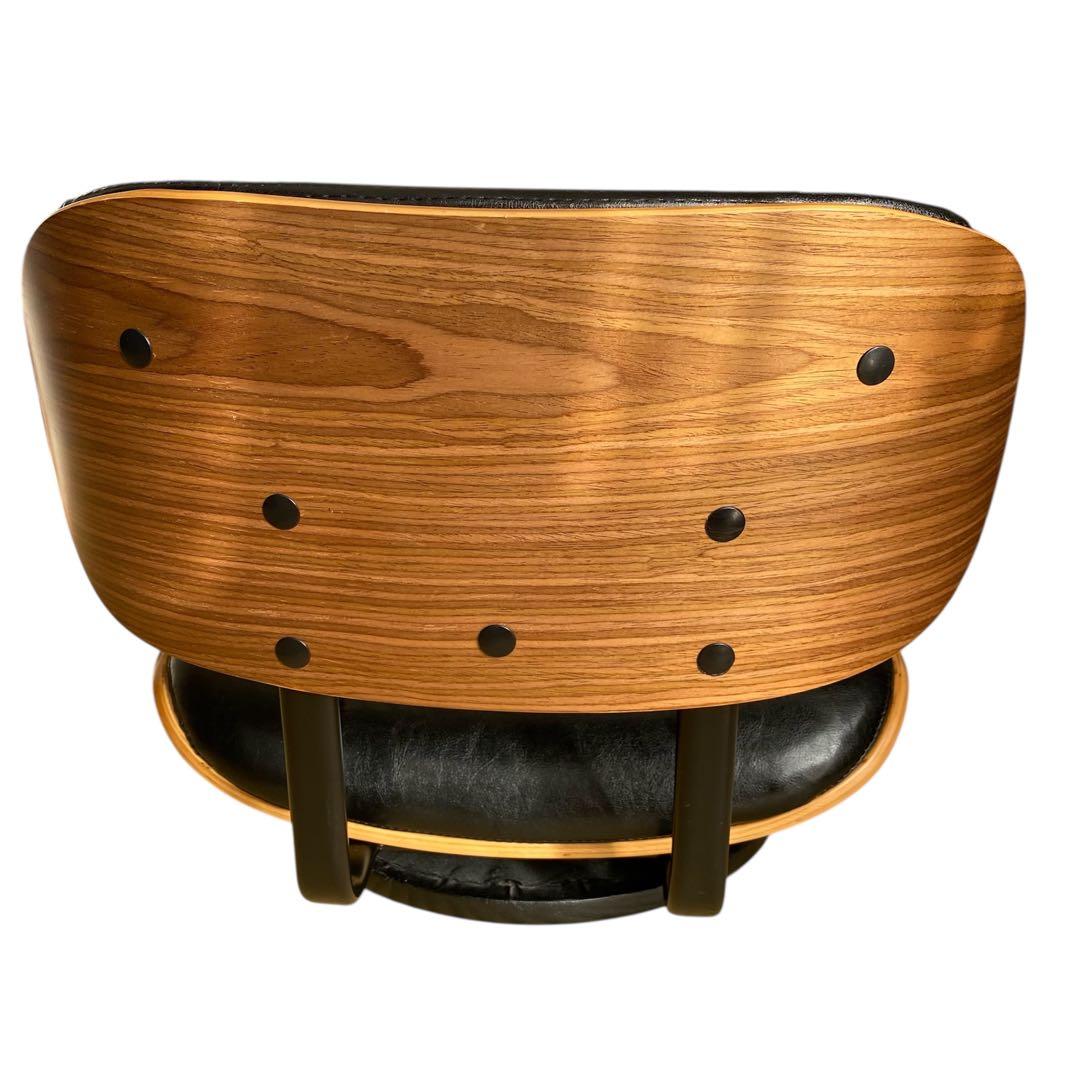 座椅子 革 木目調 回転椅子 チェア