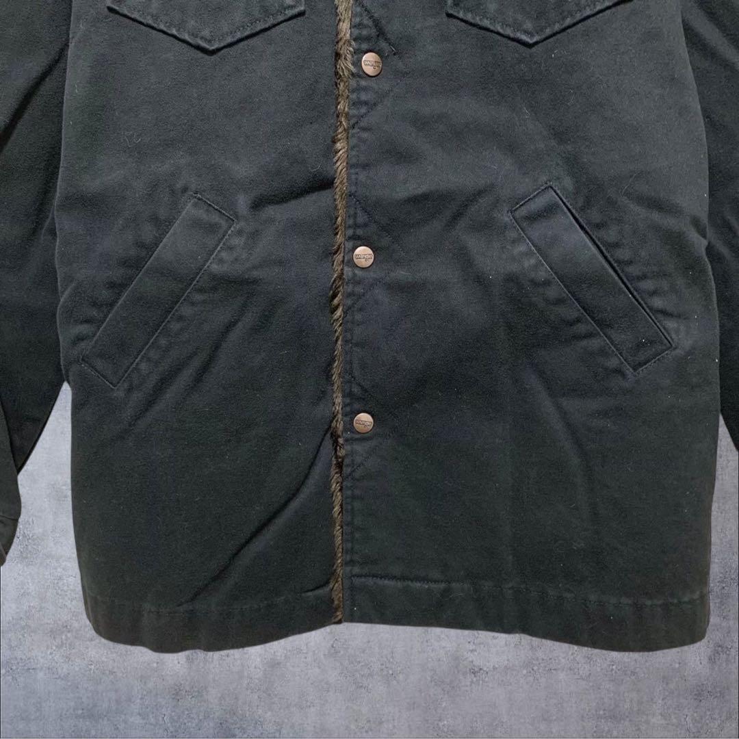 【w867】90s Wrangler ランチコート ジャケット ファー ブラック