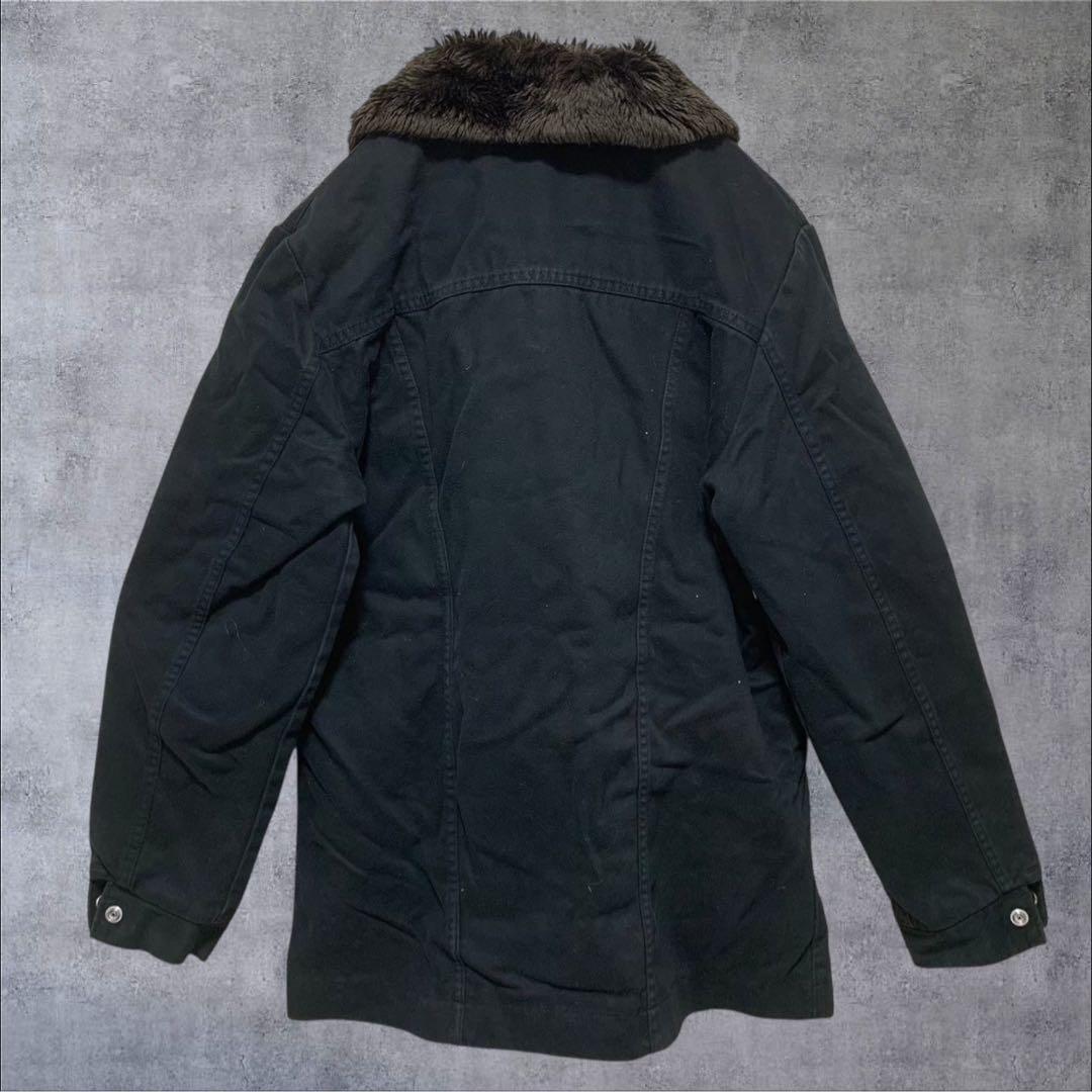 【w867】90s Wrangler ランチコート ジャケット ファー ブラック