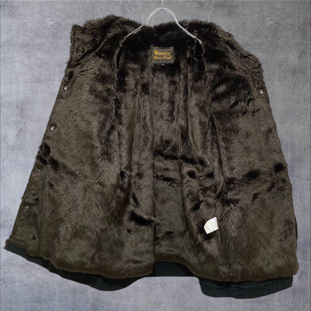 【w867】90s Wrangler ランチコート ジャケット ファー ブラック