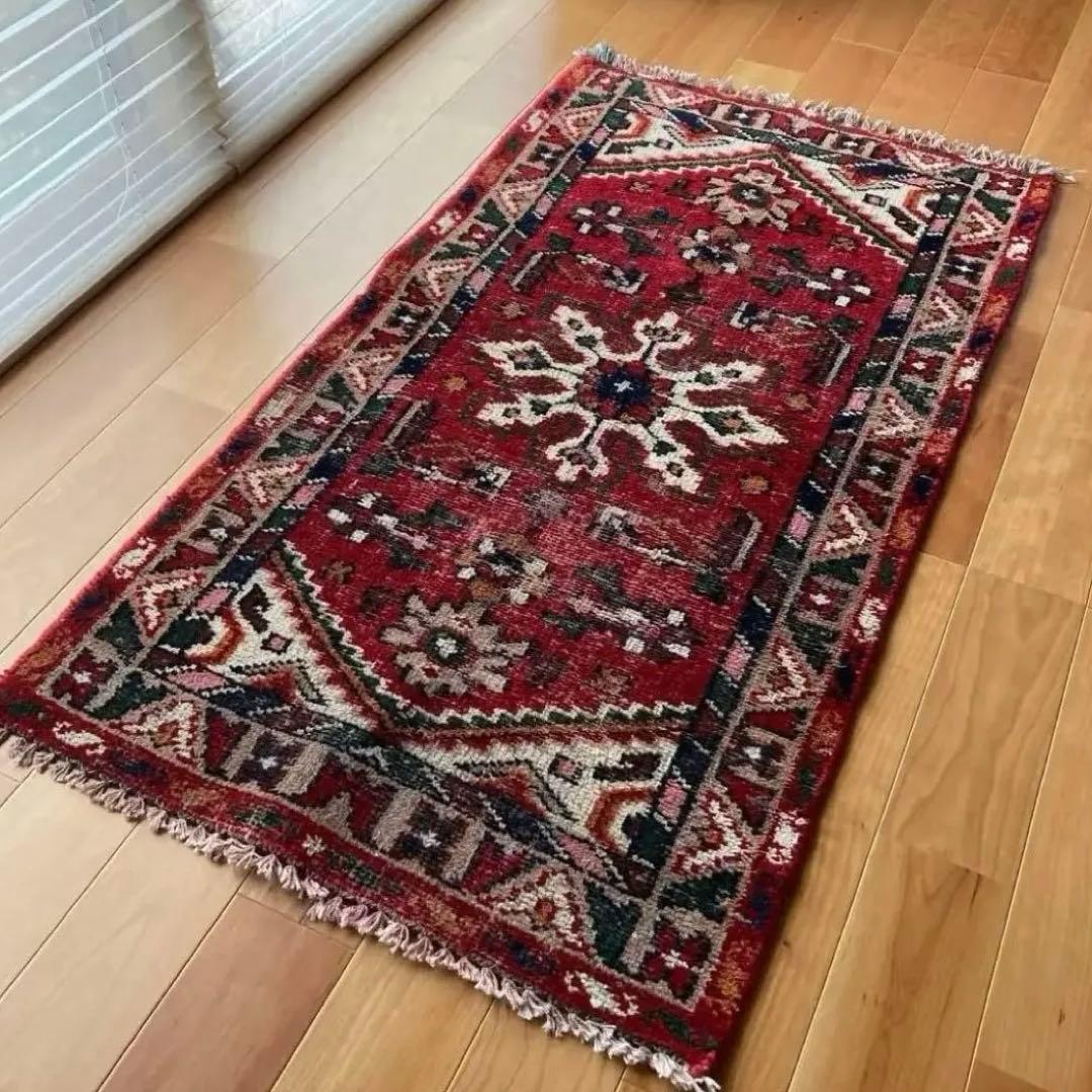 ヴィンテージラグ　トライバルラグ　インド　メダリオン