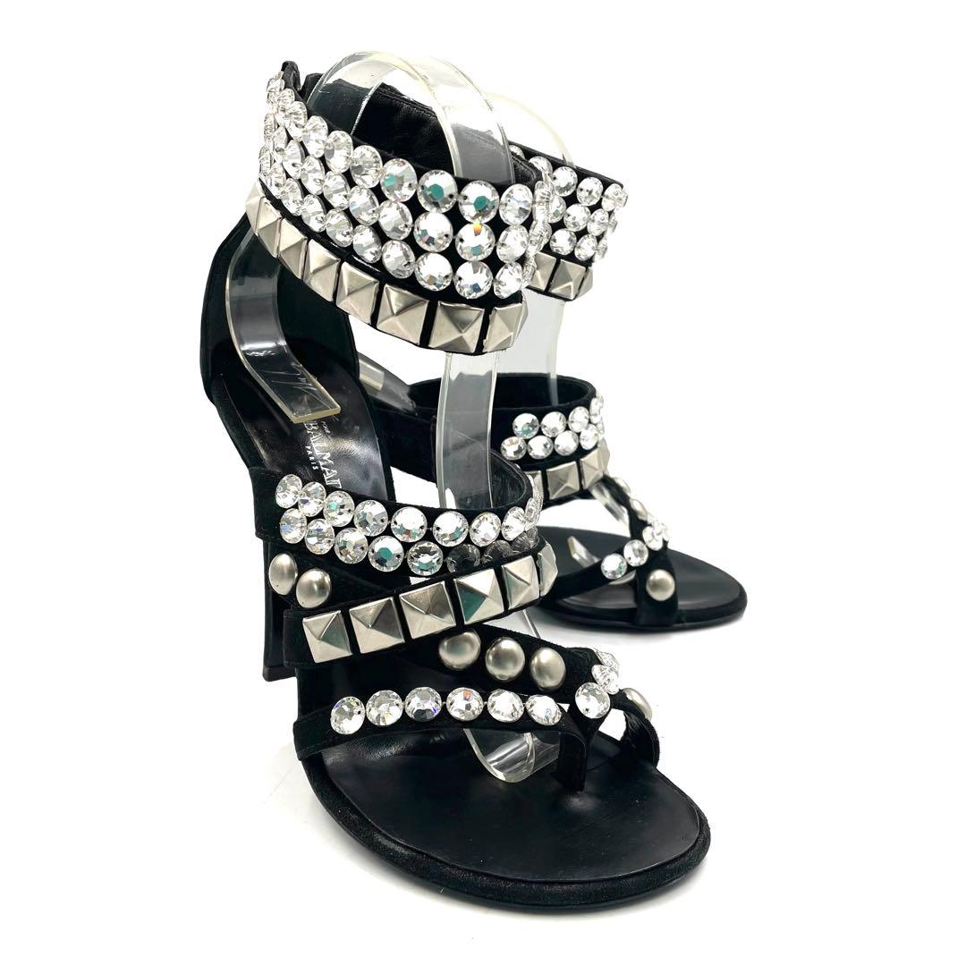 《超美品》ジュゼッペザノッティ バルマン コラボ サンダル ビジュ スタッズ