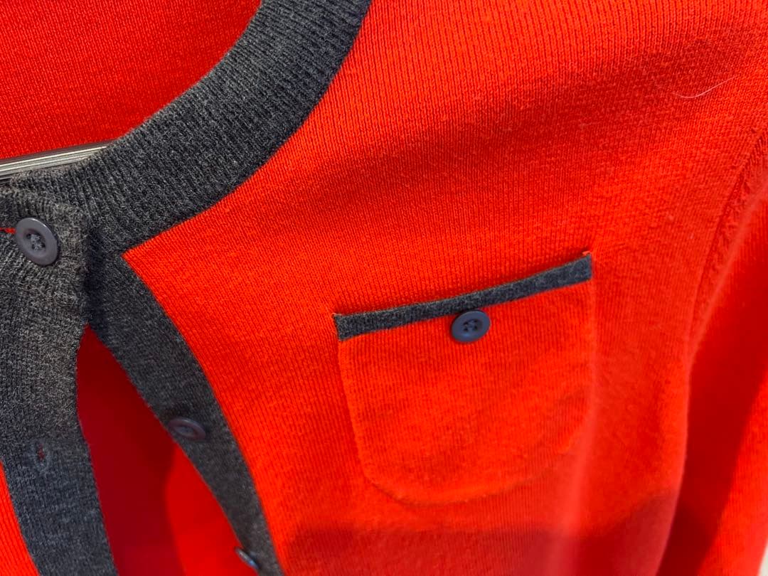 CABAN 赤(朱色)ニットカーディガン