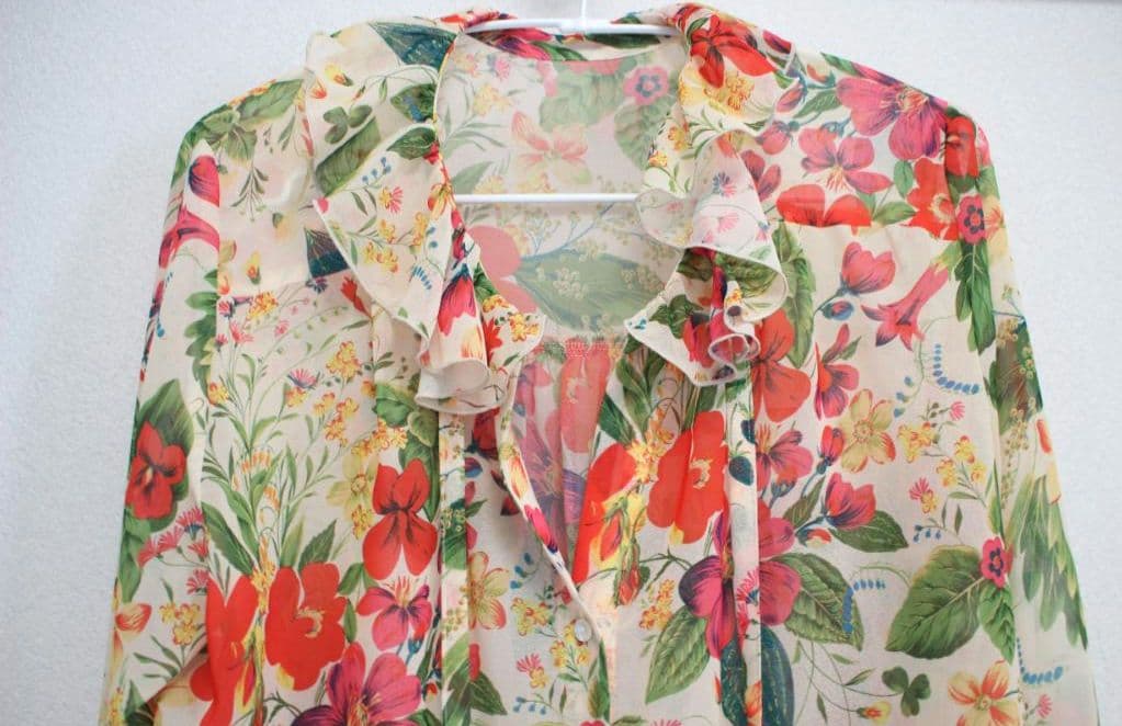 グレースコンチネンタル　ボタニカルボウタイブラウス　36