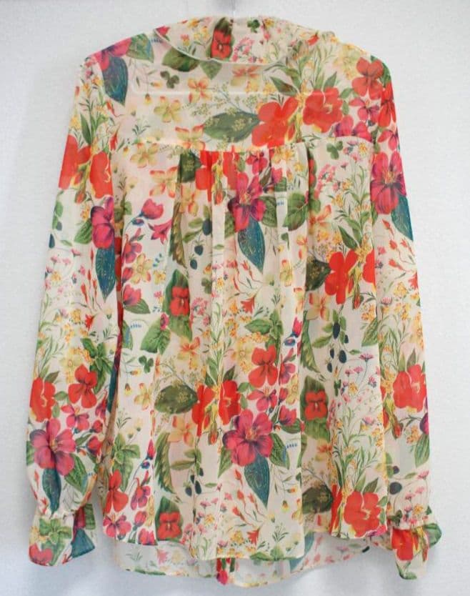 グレースコンチネンタル　ボタニカルボウタイブラウス　36