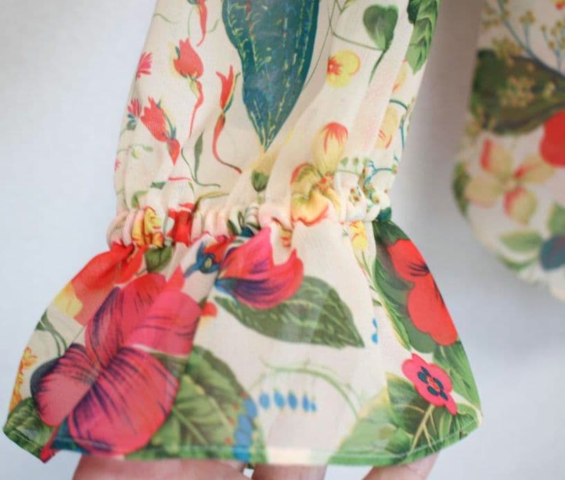 グレースコンチネンタル　ボタニカルボウタイブラウス　36