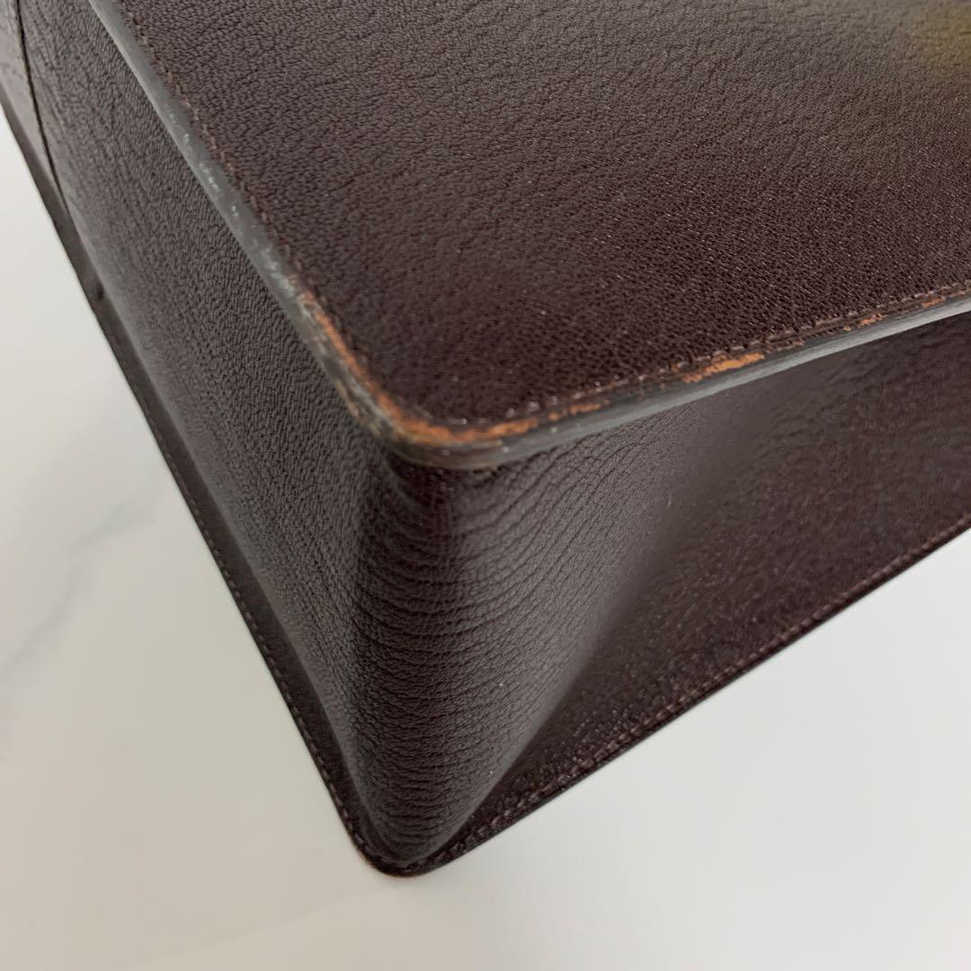 HERMES エルメスホワイトバスGMシェーブルダークブラウン