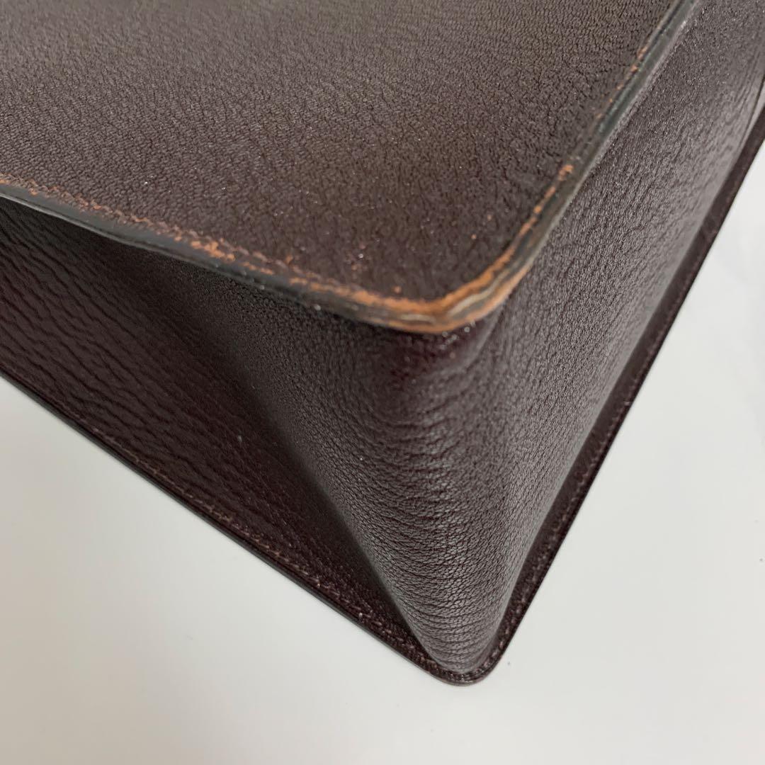 HERMES エルメスホワイトバスGMシェーブルダークブラウン