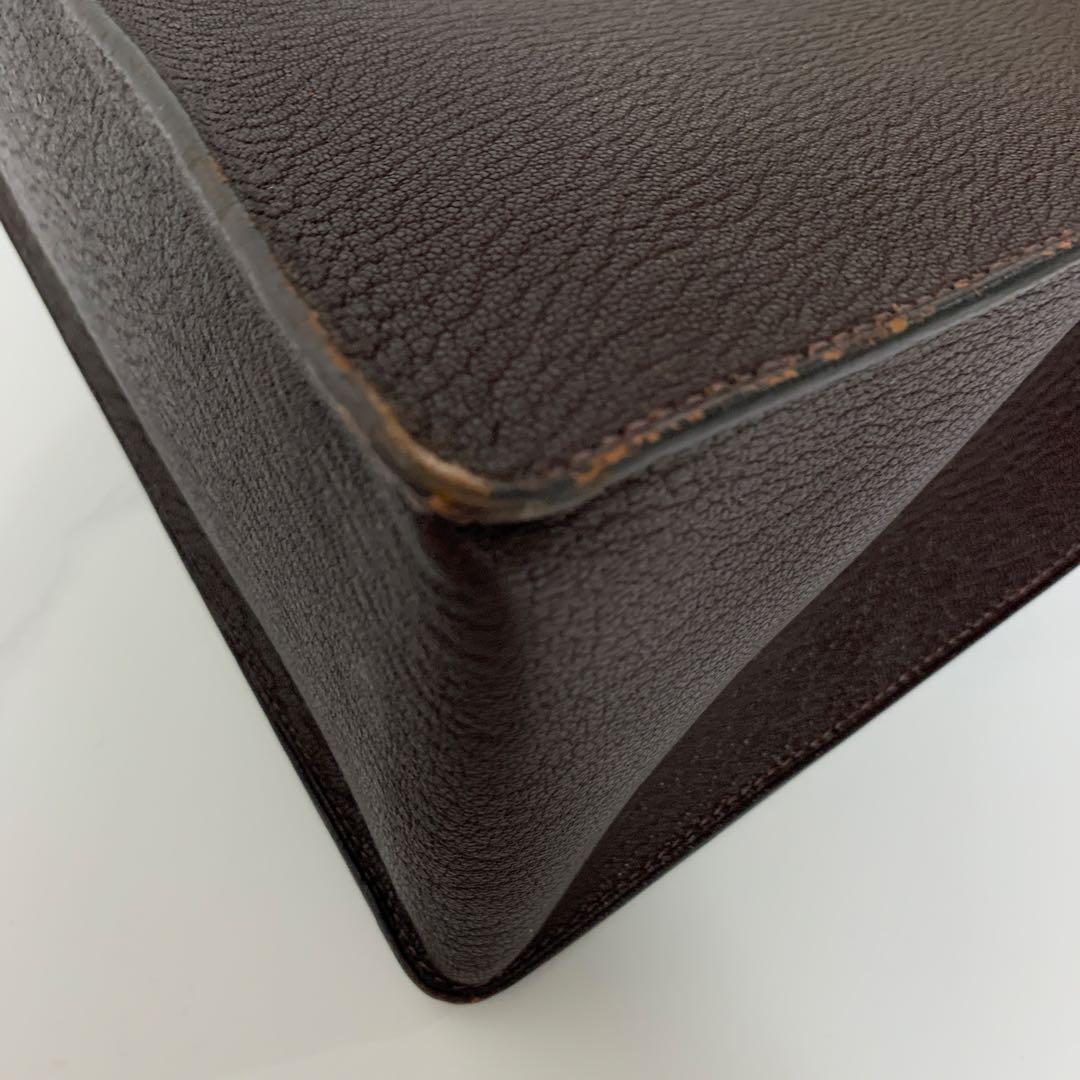 HERMES エルメスホワイトバスGMシェーブルダークブラウン