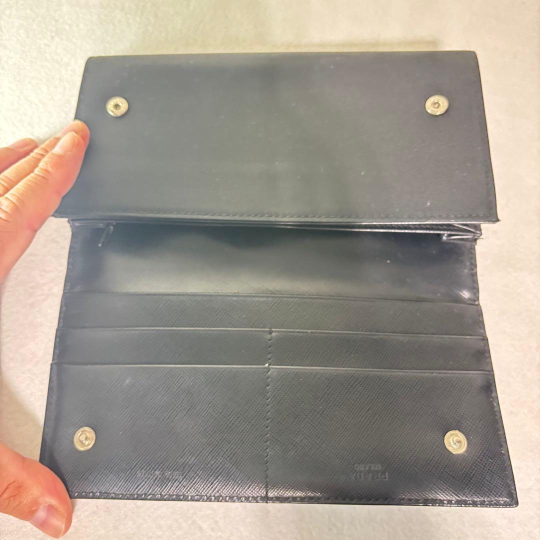 美品　PRADA プラダ　ブラック ナイロン　長財布　二つ折り財布