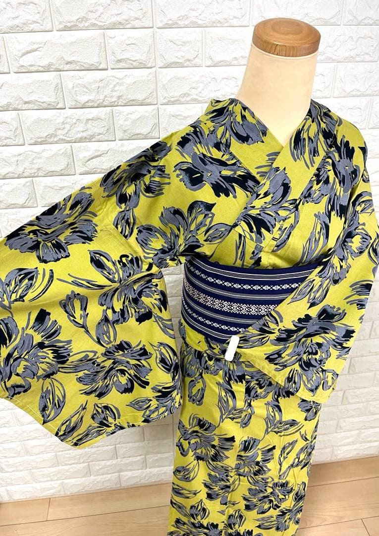 【新品未使用】しつけ付 浴衣 夏着物 単衣着物 木綿着物 トールサイズ