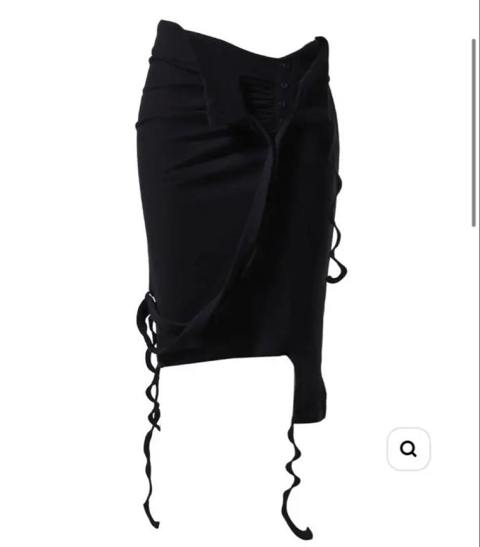 スカート ena OTTOLINGER RIB SKIRT / BLK