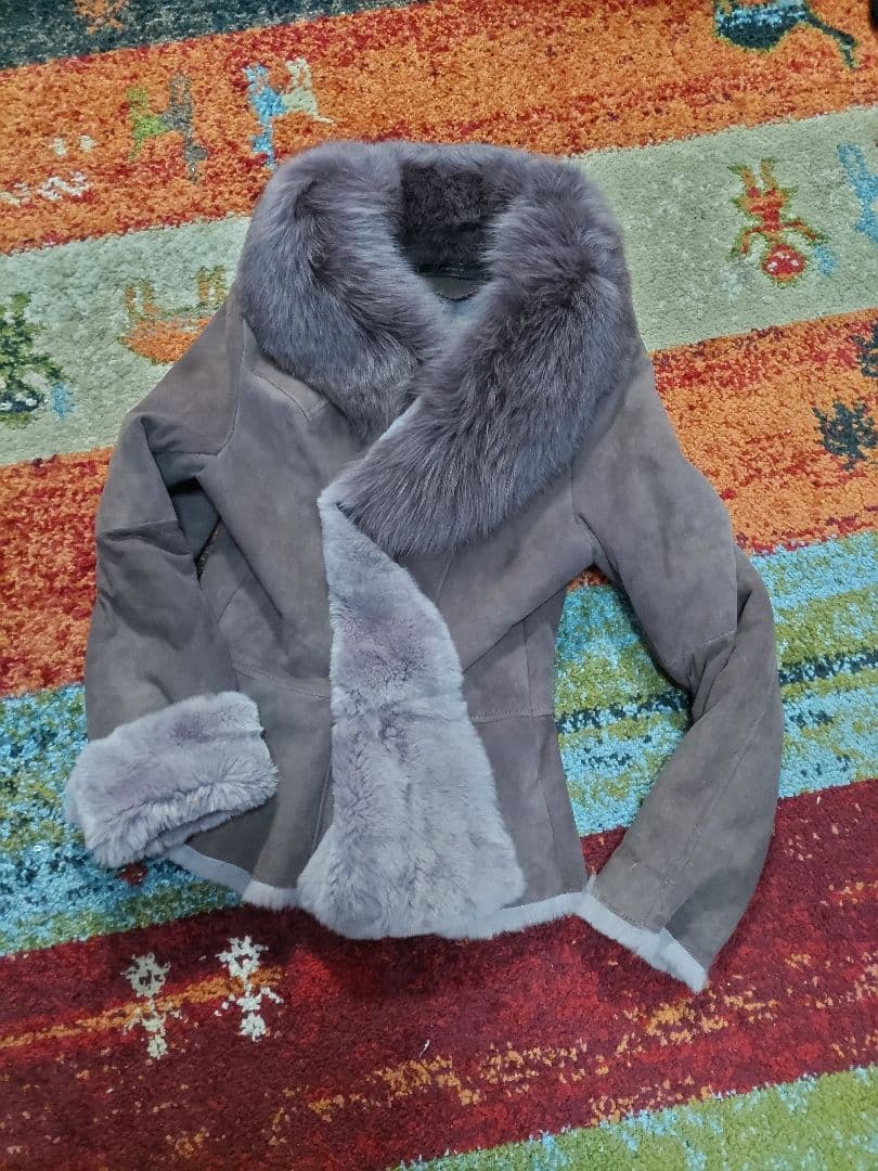 美品　クチュールエンバ レザー毛皮コート