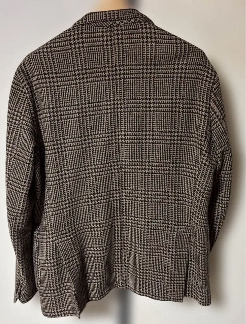 eleventyグレンチェック ブラウン2Bジャケット56 LARDINI