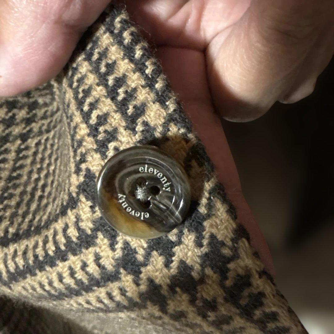 eleventyグレンチェック ブラウン2Bジャケット56 LARDINI