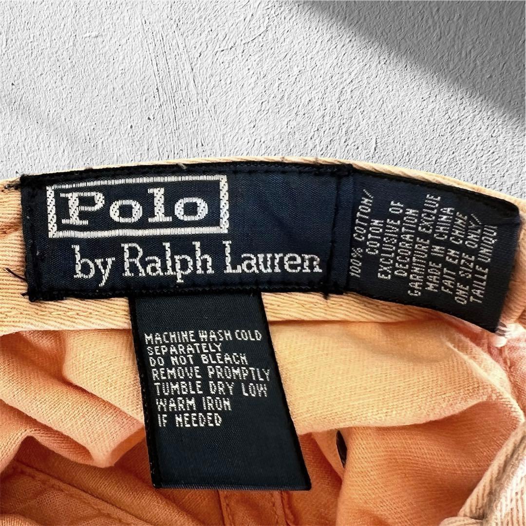 00s【Polo Ralph Lauren】サーモンピンク フェード キャップ