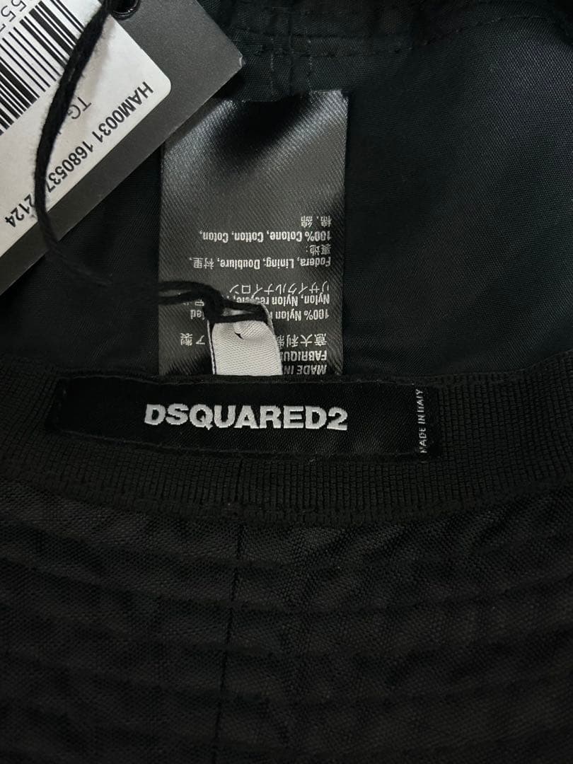 新品 ディースクエアード バケットハット ブラック L