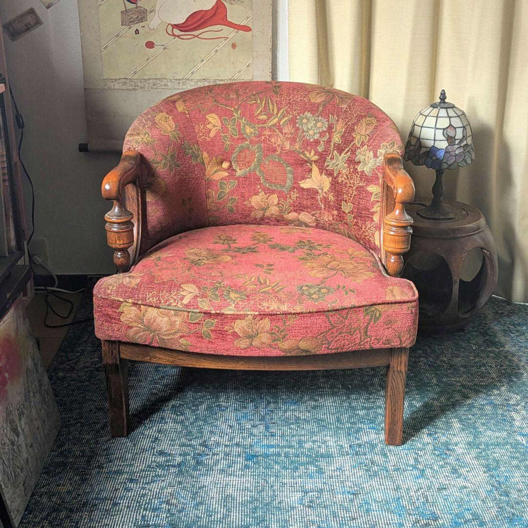 あき　三越ブルージュ オーク材 1人掛けソファ