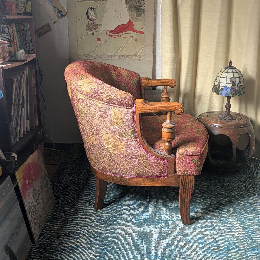 あき　三越ブルージュ オーク材 1人掛けソファ