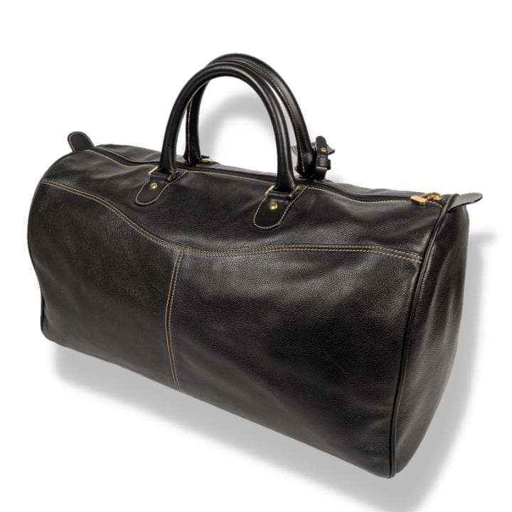 【美品】ダンヒル ボストンバッグ ビンテージ オールレザー 大容量 ブラック