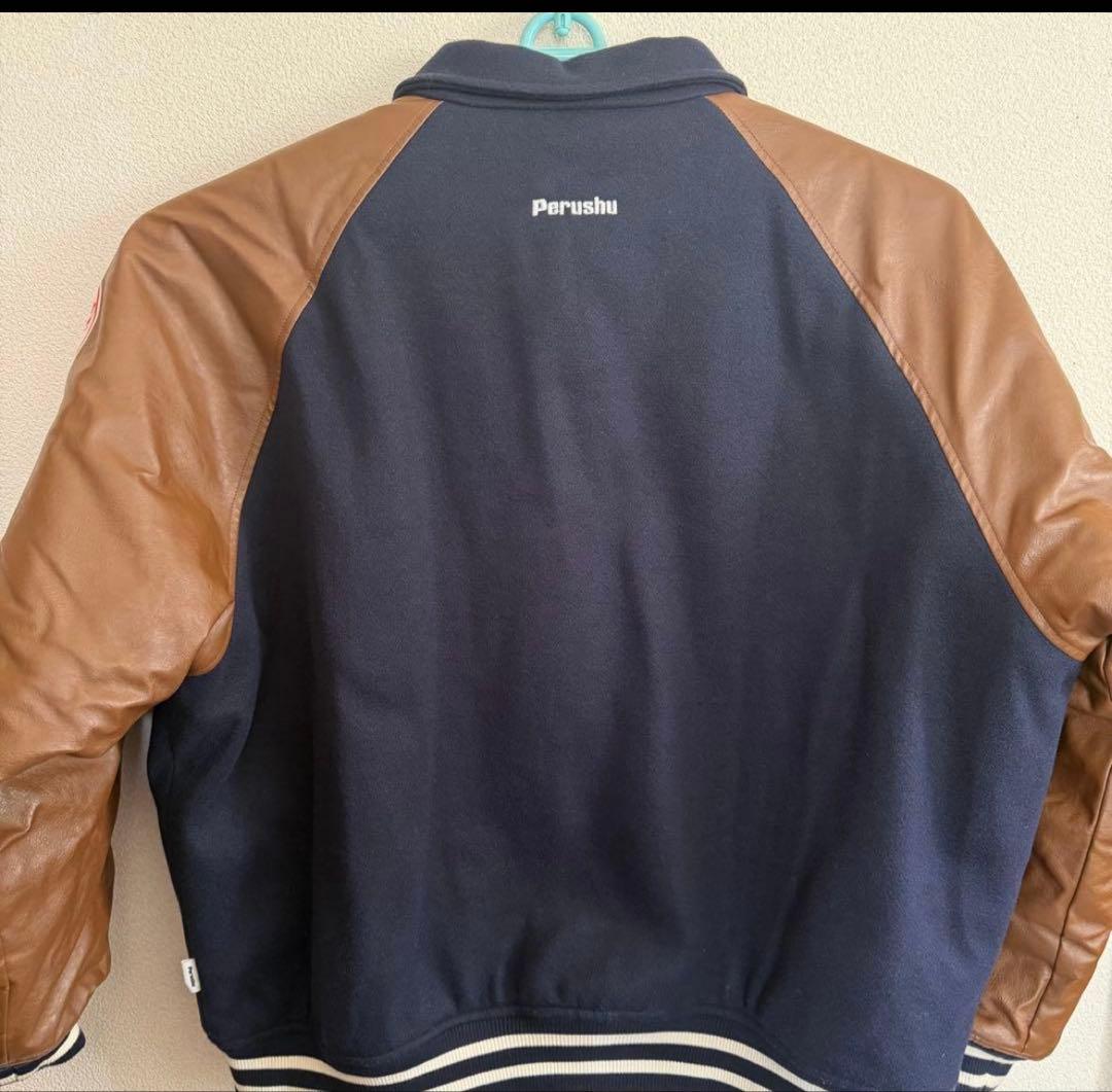 (美品）perushu mlbスタジャン ネイビー Lサイズ