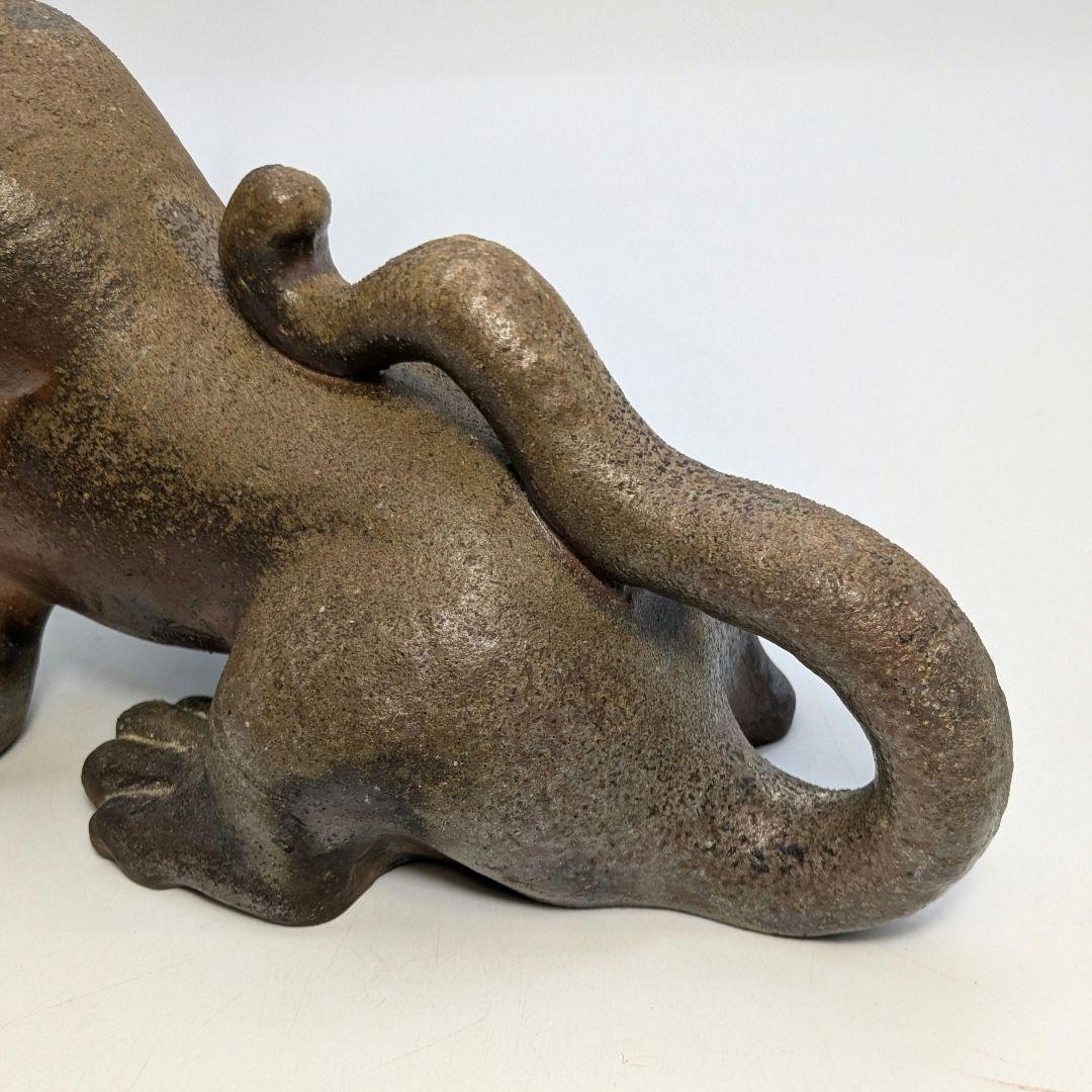 岡山県重要無形文化財 浦上善次 備前焼 寅 共箱共布栞 虎 トラ 干支置物 陶彫