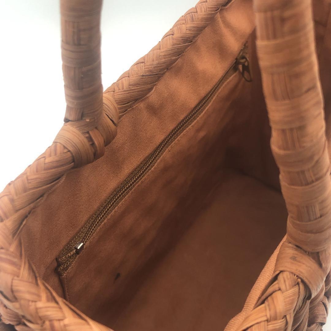 桜　山葡萄バッグ　六角編み　削皮　ハンドバッグ　新品　籠バッグ　日本企画