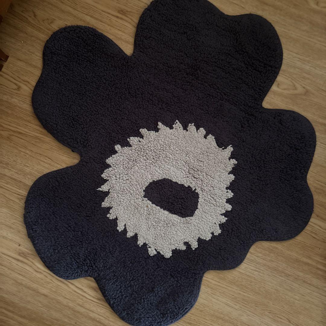 マリメッコ　ウニッコ　バスマット　ラグ　玄関マット　ブラック